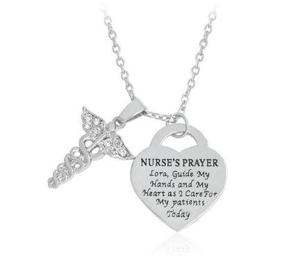 Heart Necklace with Nurse Pendant