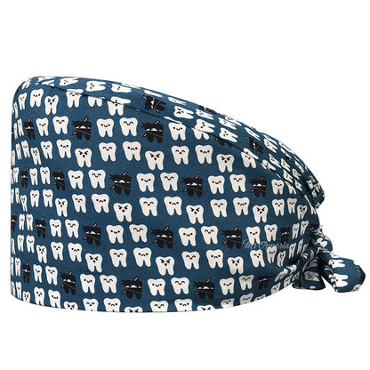 Cotton Printed Nurse Cap for Dental and Anesthesia Use