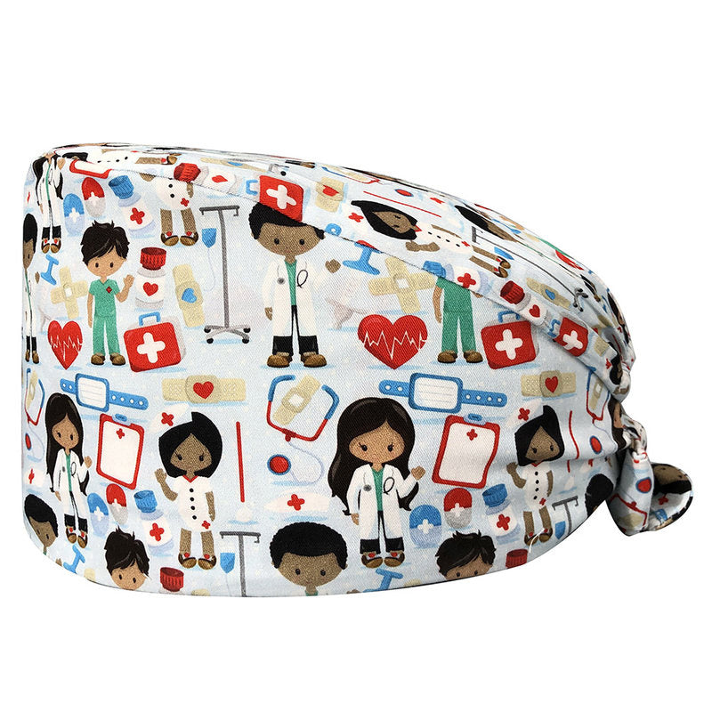 Cotton Printed Nurse Cap for Dental and Anesthesia Use