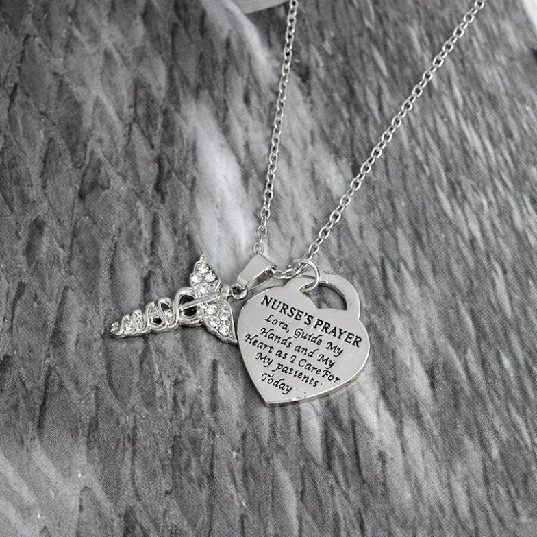 Heart Necklace with Nurse Pendant