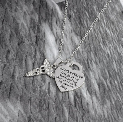 Heart Necklace with Nurse Pendant