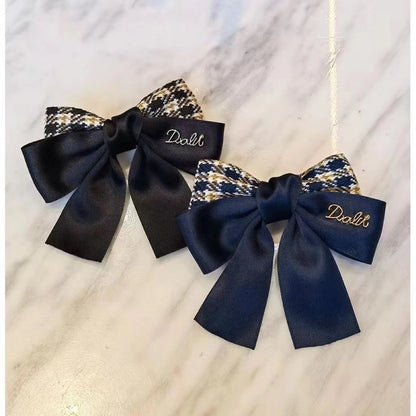 Nurse Hairnet with Bowknot - Chic Houndstooth Design