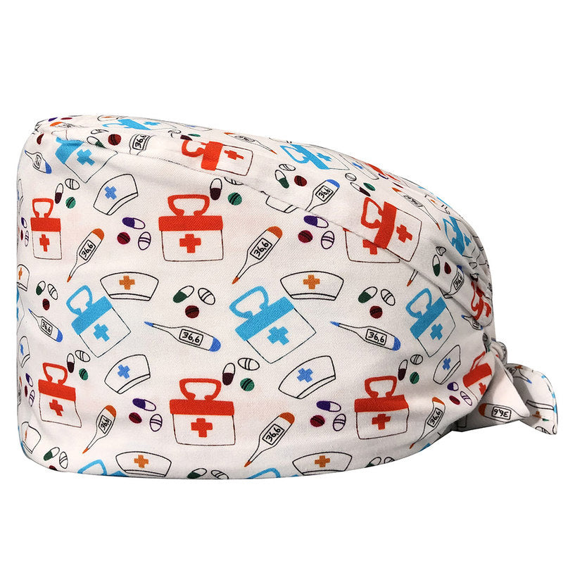 Cotton Printed Nurse Cap for Dental and Anesthesia Use