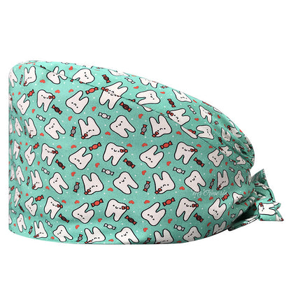 Cotton Printed Nurse Cap for Dental and Anesthesia Use