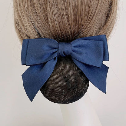 Nurse Hairnet with Bowknot - Chic Houndstooth Design