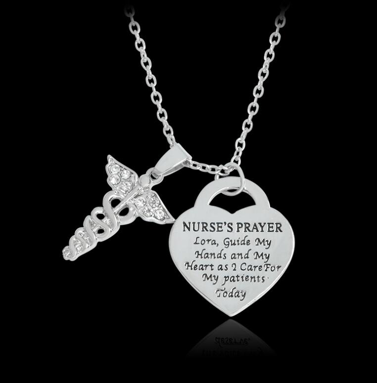 Heart Necklace with Nurse Pendant