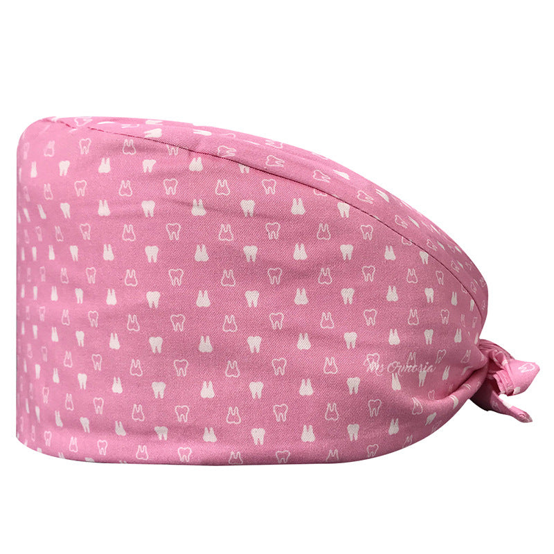 Cotton Printed Nurse Cap for Dental and Anesthesia Use