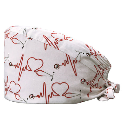 Cotton Printed Nurse Cap for Dental and Anesthesia Use