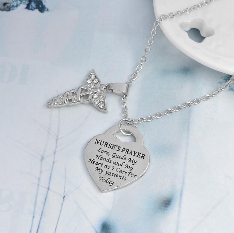 Heart Necklace with Nurse Pendant