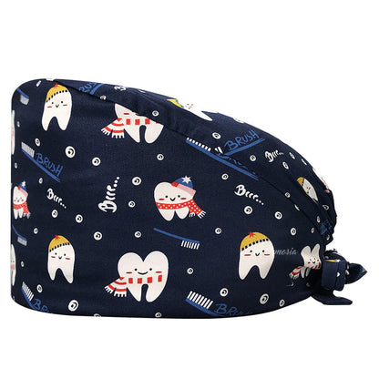 Cotton Printed Nurse Cap for Dental and Anesthesia Use