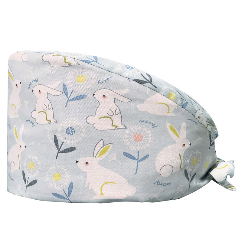 Cotton Printed Nurse Cap for Dental and Anesthesia Use
