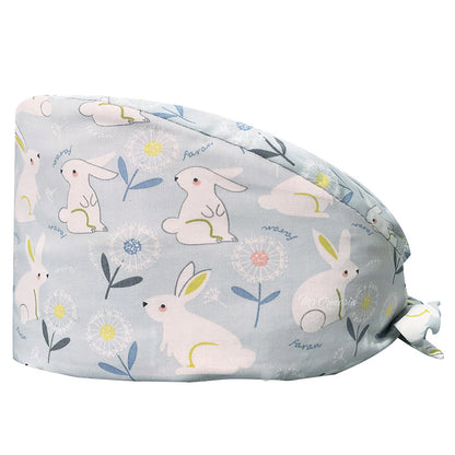 Cotton Printed Nurse Cap for Dental and Anesthesia Use