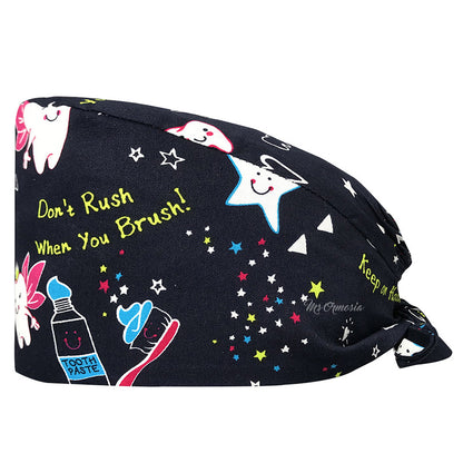 Cotton Printed Nurse Cap for Dental and Anesthesia Use