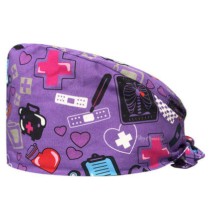 Cotton Printed Nurse Cap for Dental and Anesthesia Use