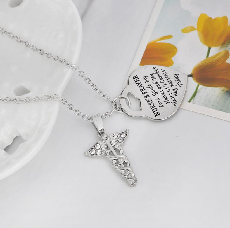 Heart Necklace with Nurse Pendant