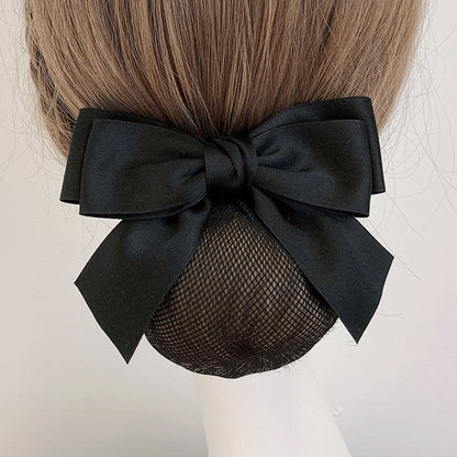Nurse Hairnet with Bowknot - Chic Houndstooth Design