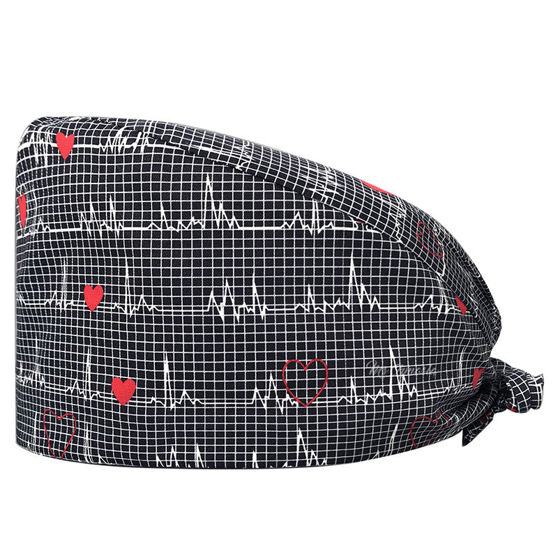 Cotton Printed Nurse Cap for Dental and Anesthesia Use