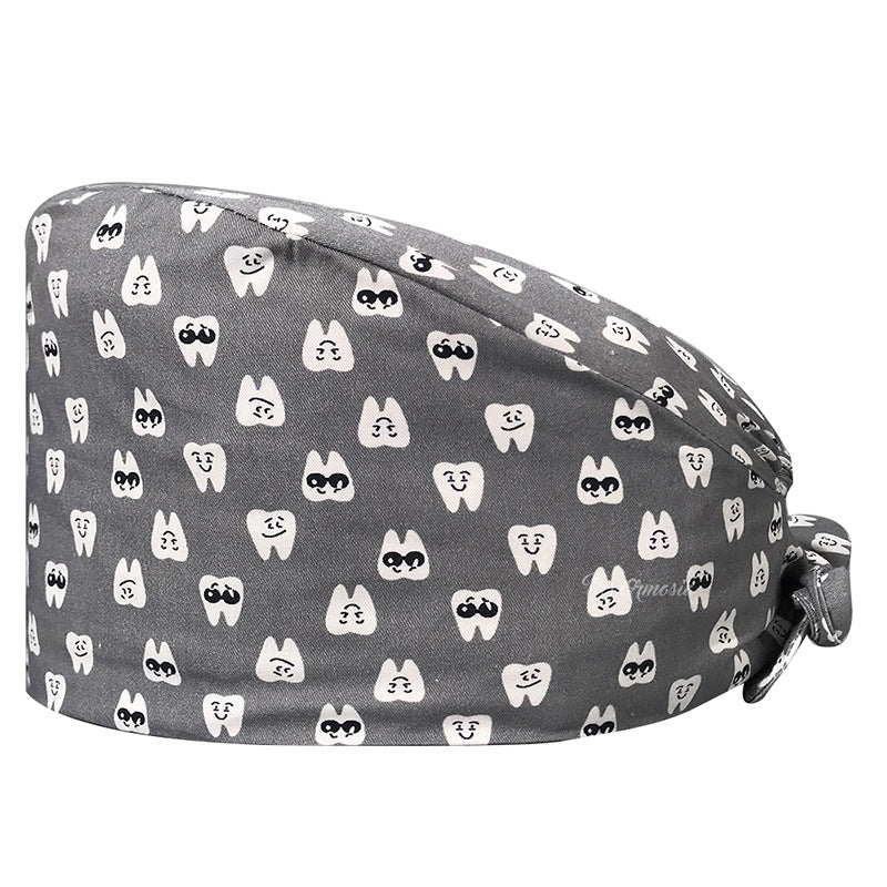 Cotton Printed Nurse Cap for Dental and Anesthesia Use