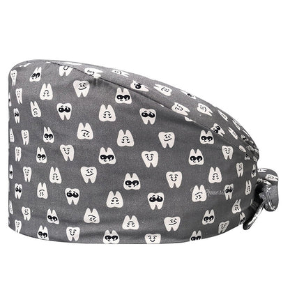 Cotton Printed Nurse Cap for Dental and Anesthesia Use