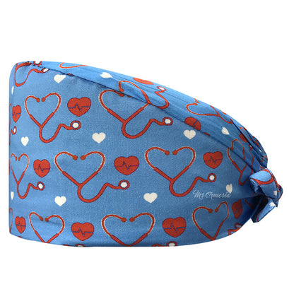 Cotton Printed Nurse Cap for Dental and Anesthesia Use