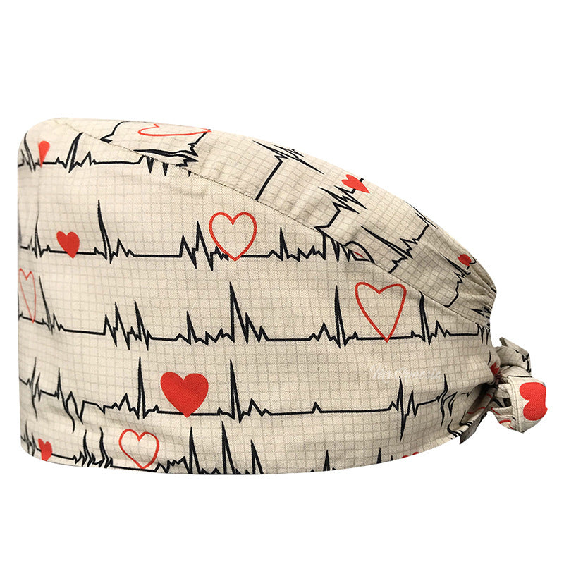 Cotton Printed Nurse Cap for Dental and Anesthesia Use